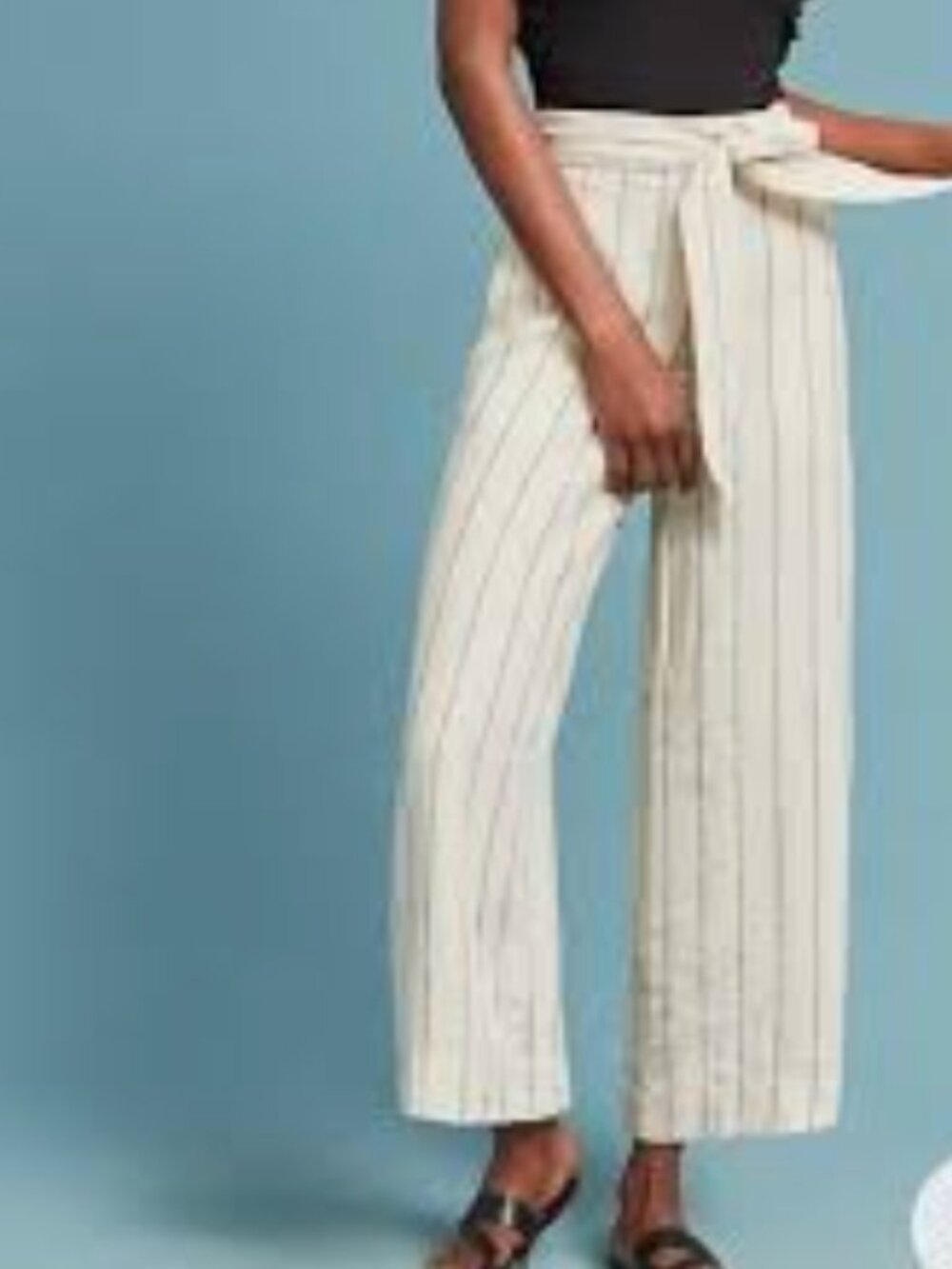 Anthropologie Portia Striped Linen Wide-Leg Pants